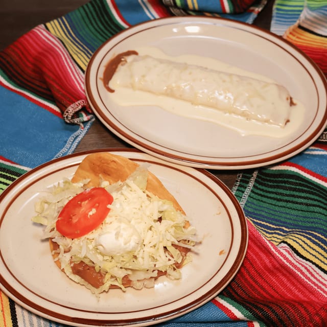 3. Bean Burrito with Cheese Sauce & Chalupa.