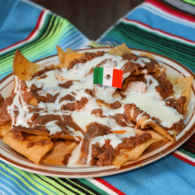 Beef & Bean Nachos.