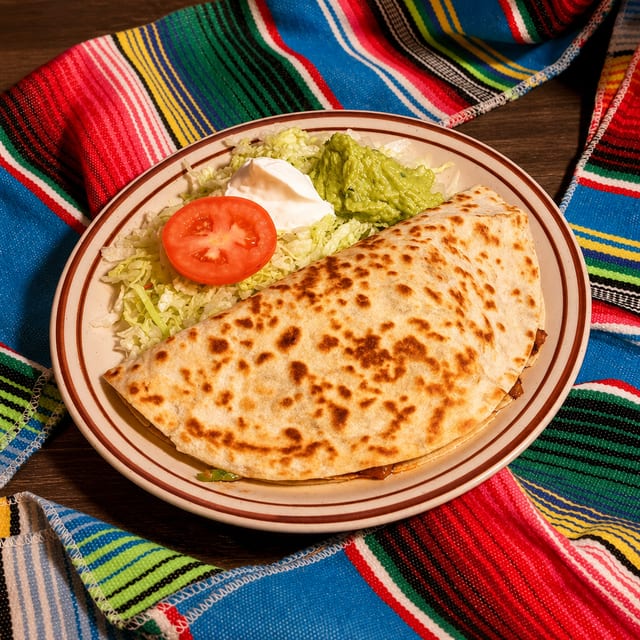 4. Vegetable Quesadilla & Salad.
