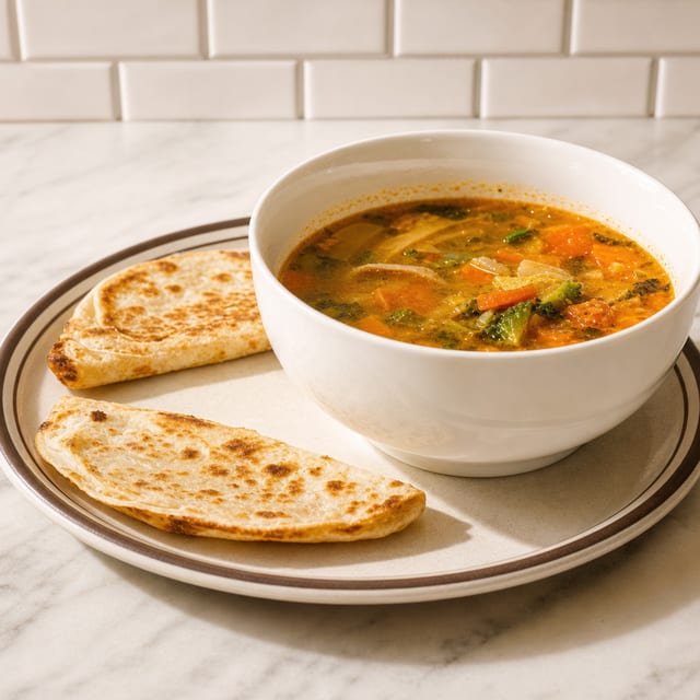 Lunch Chicken Soup and Quesadillas.