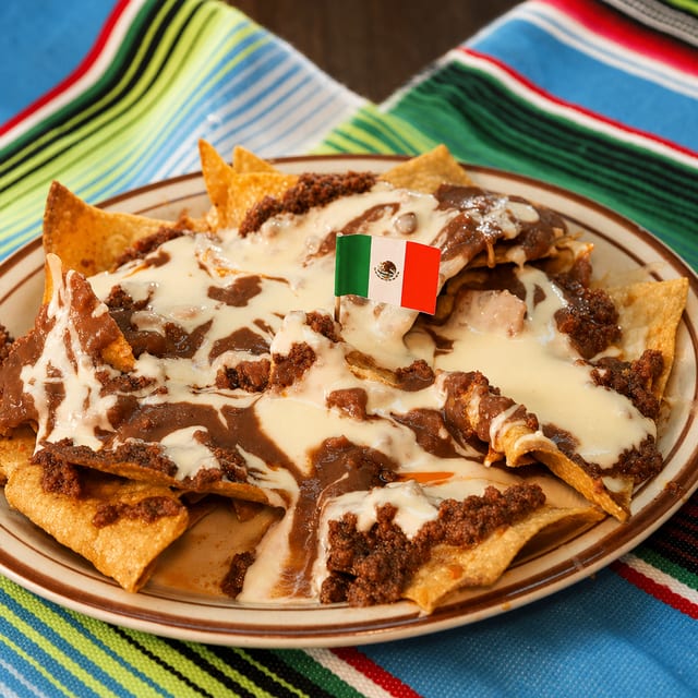 Beef & Bean Nachos.