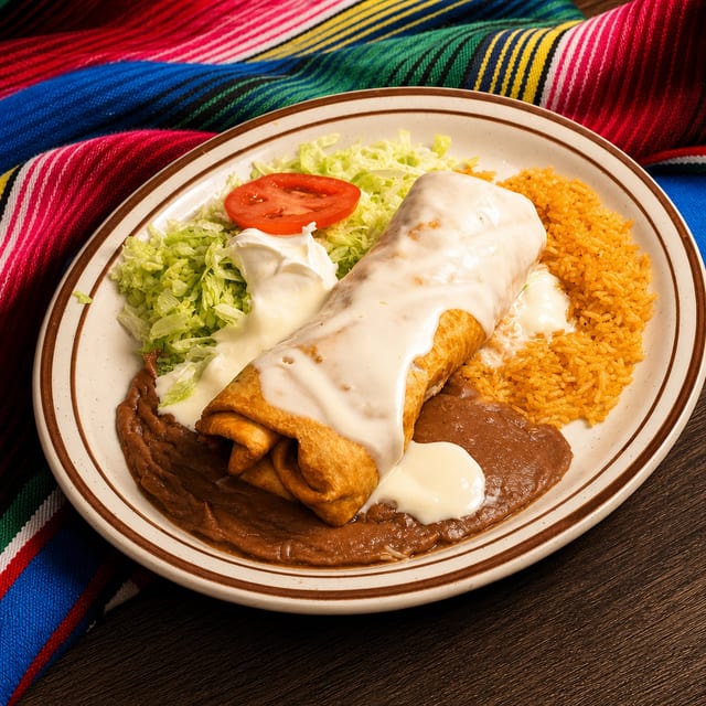 Cheese Steak Burrito Dinner.