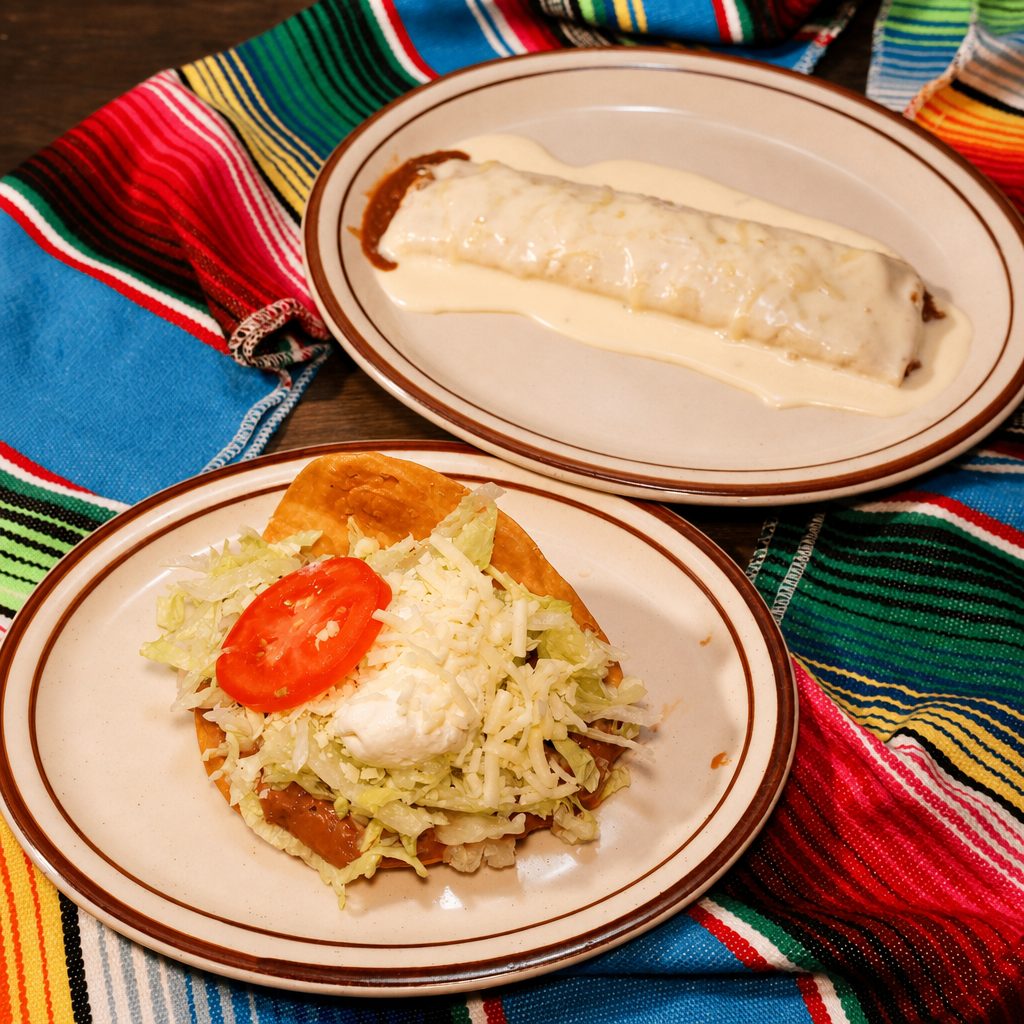 3. Bean Burrito with Cheese Sauce & Chalupa.