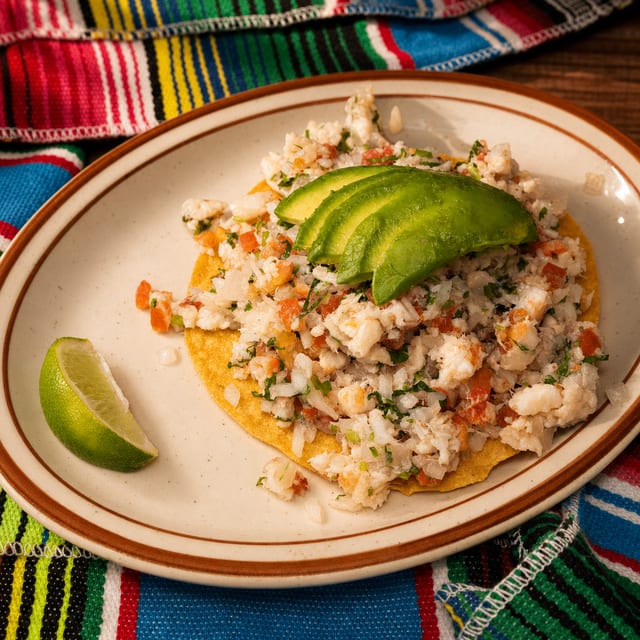 Tostada de Ceviche.