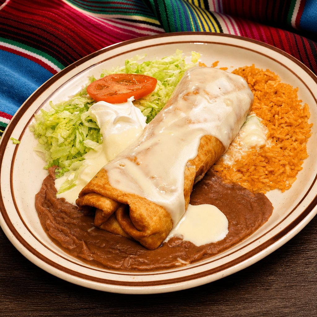 Cheese Steak Burrito Dinner.