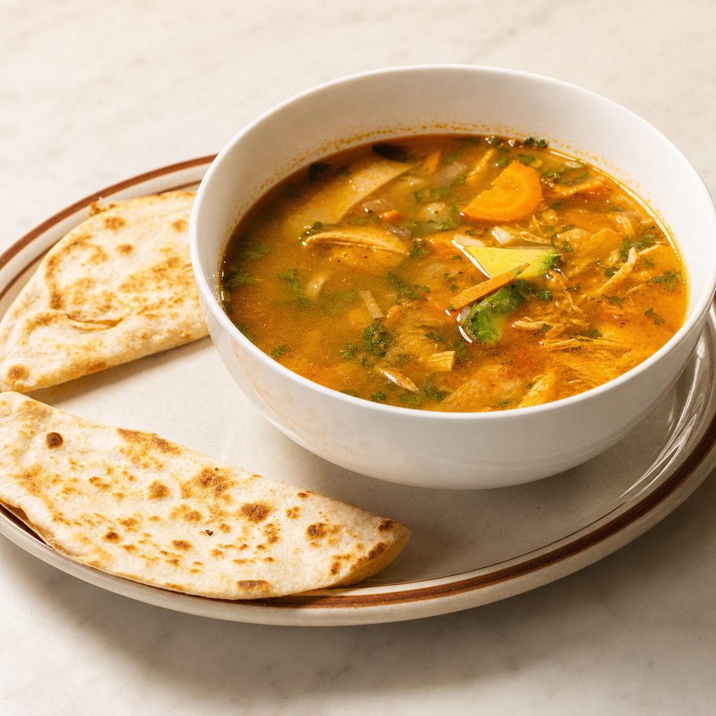 Lunch Chicken Soup and Quesadillas.