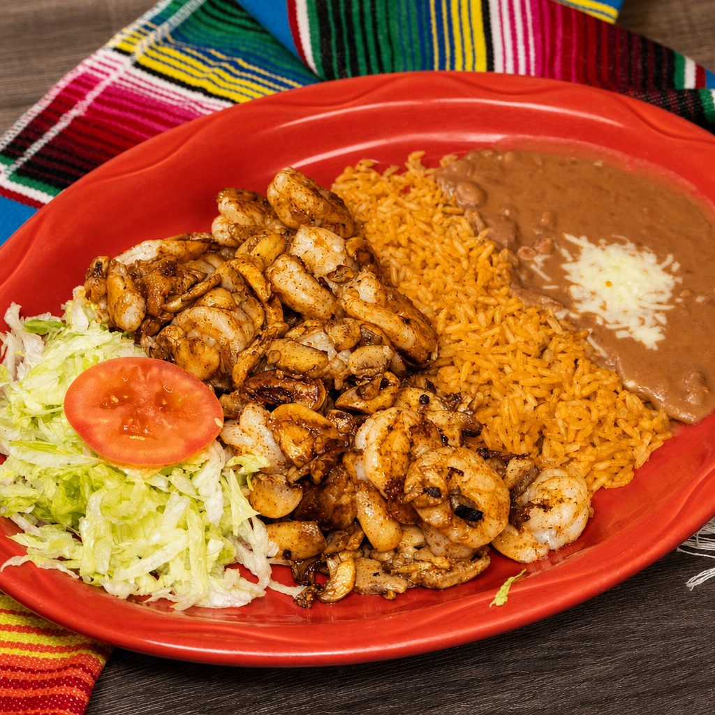 Camarones Con Champiñones.