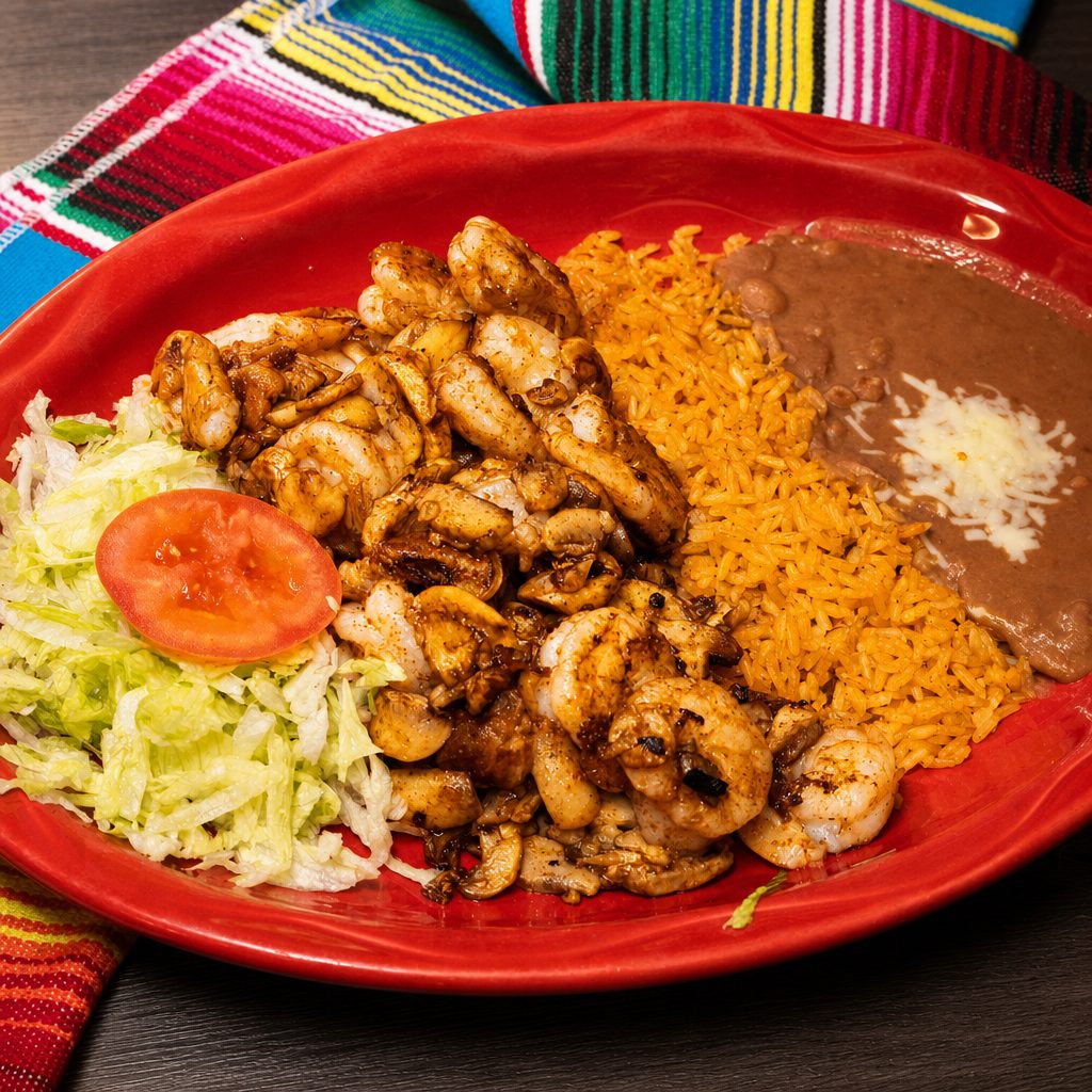 Camarones Con Champiñones.