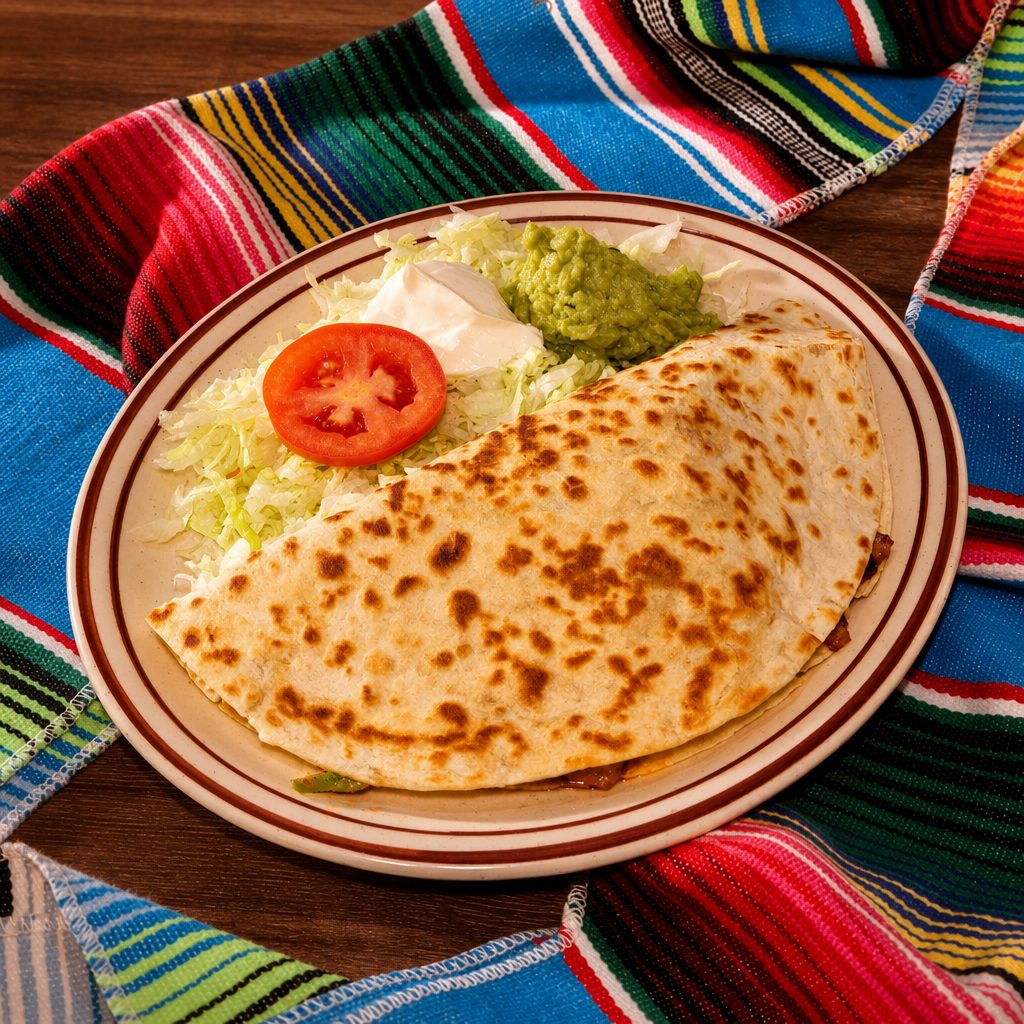 4. Vegetable Quesadilla & Salad.