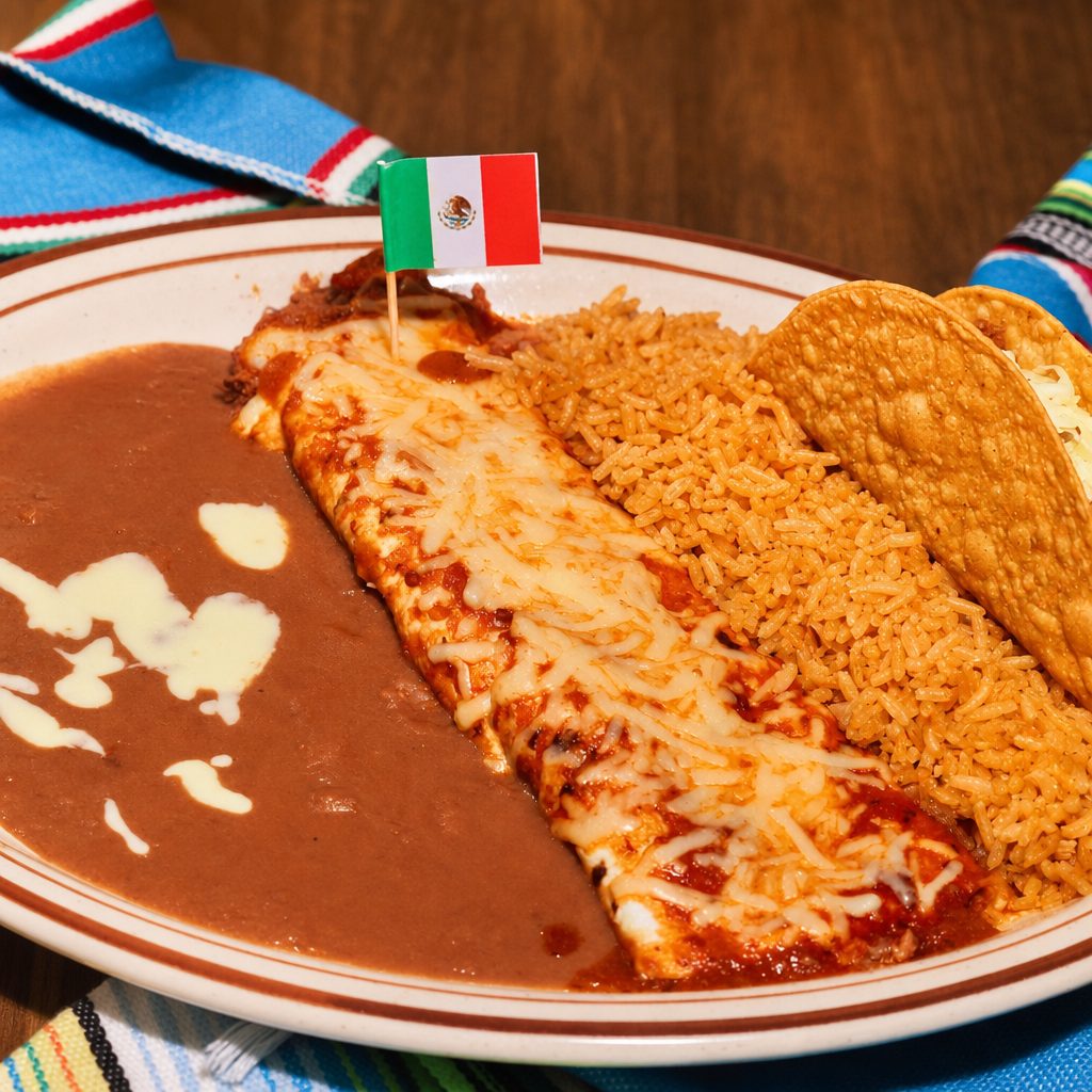 15. Burrito, Taco, Rice & Beans.