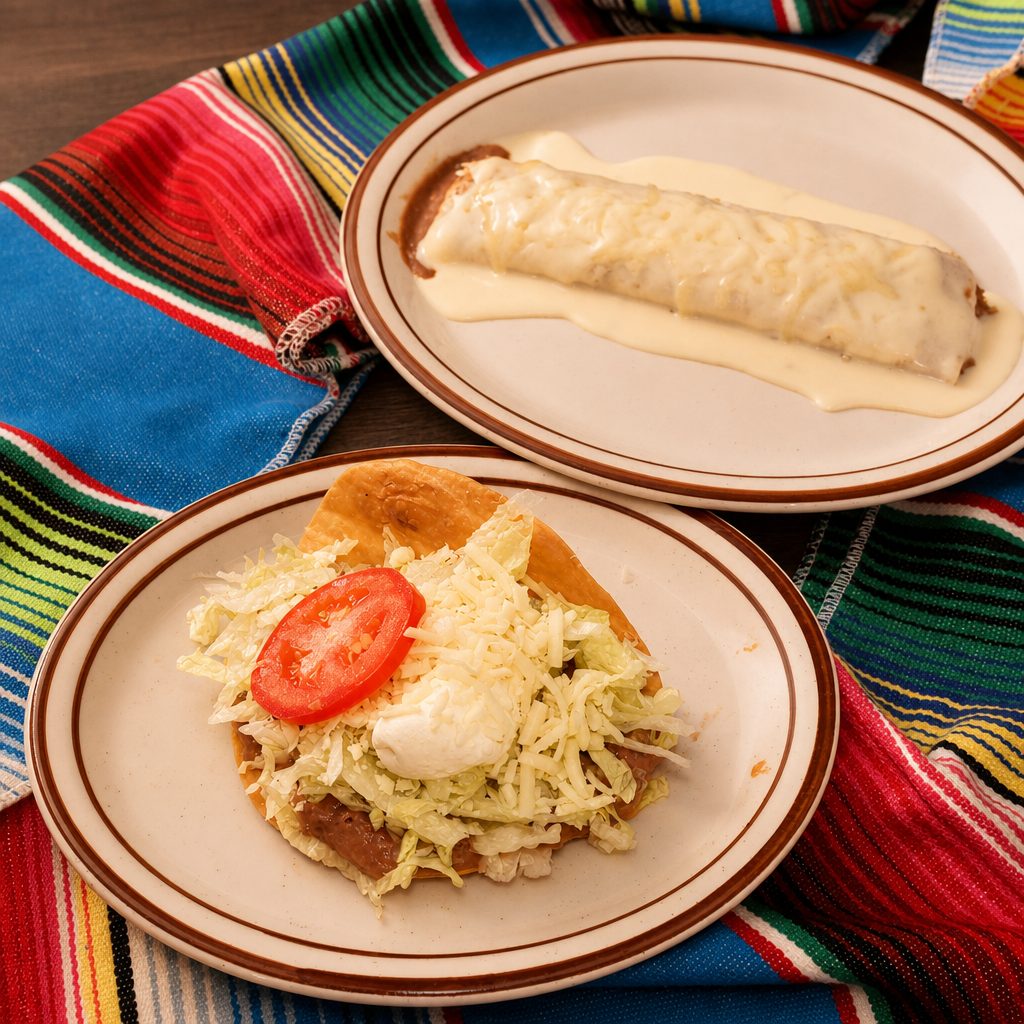 3. Bean Burrito with Cheese Sauce & Chalupa.